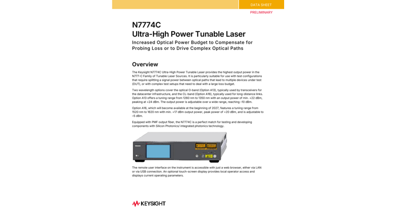 N7774C Ultra-High Power Tunable Laser
